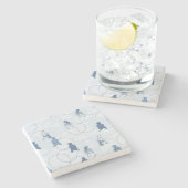 Dessous-de-verre En Pierre motif comportant un ours gris (Côté)