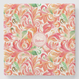 Dessous-de-verre En Pierre Motif couleur Paisley d'inspiration vintage (5)