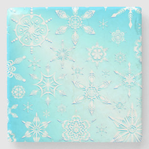 Dessous-de-verre En Pierre Motif Crystal Snowflakes