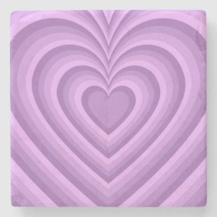 Dessous-de-verre En Pierre Motif d'amour du coeur hypnotique violet