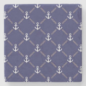 Dessous-de-verre En Pierre Motif d'Ancre (Devant)