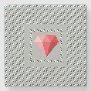 Dessous-de-verre En Pierre Motif dansant Illusion d'optique Rubis 