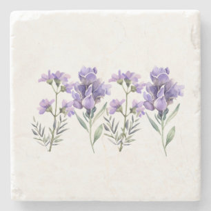 Dessous-de-verre En Pierre Motif d'aquarelle française Lavender
