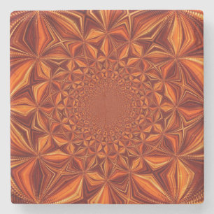 Dessous-de-verre En Pierre Motif d'Art numérique Red Kaleidoscope-28503