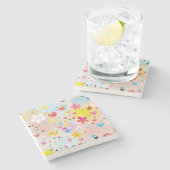 Dessous-de-verre En Pierre motif de bande dessinée d'amusement (Côté)