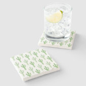 Dessous-de-verre En Pierre Motif de cactus d'aquarelle (Côté)