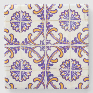 Dessous-de-verre En Pierre Motif de carreaux en gros plan, Portugal