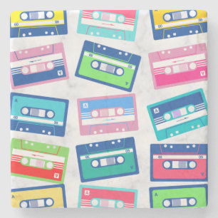 Dessous-de-verre En Pierre Motif de cassette audio rétro vintage