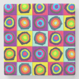 Dessous-de-verre En Pierre Motif de cercles colorés