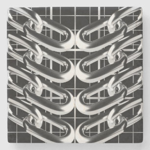 Dessous-de-verre En Pierre Motif de chaîne métallique