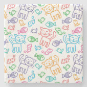 Dessous-de-verre En Pierre motif de chat (Devant)