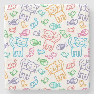 Dessous-de-verre En Pierre motif de chat