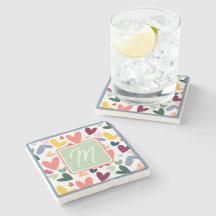 Motif de cœur personnalisé vert menthe rose bleu