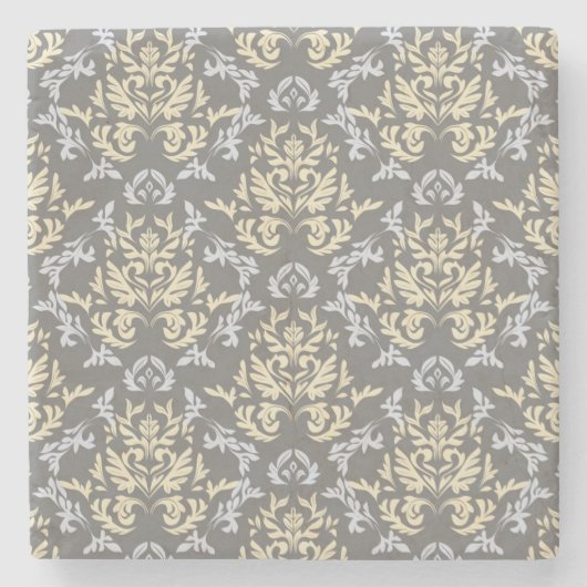 Dessous-de-verre En Pierre Motif de damassé (Devant)