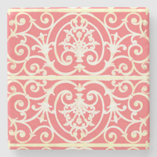 Dessous-de-verre En Pierre Motif de défilement de corail
