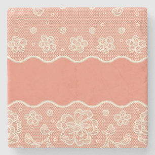 Dessous-de-verre En Pierre Motif de dentelle, cru 4 de fleur