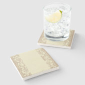 Dessous-de-verre En Pierre Motif de dentelle, cru 7 de fleur (Côté)