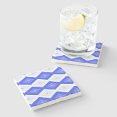 Dessous-de-verre En Pierre Motif de diamant bleu royal (Côté)