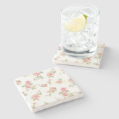 Dessous-de-verre En Pierre Motif de fleurs (Côté)