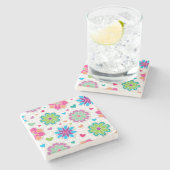 Dessous-de-verre En Pierre Motif de fleurs (Côté)