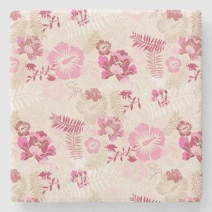 Dessous-de-verre En Pierre Motif de fleurs modernes roses mignon