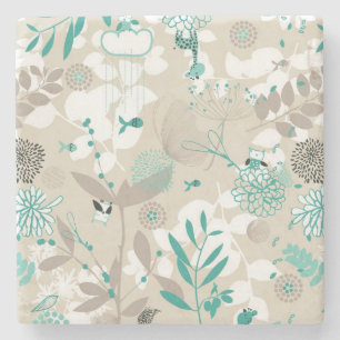 Dessous-de-verre En Pierre Motif de jardin