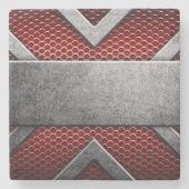 Dessous-de-verre En Pierre Motif de la plaque de métal (Devant)