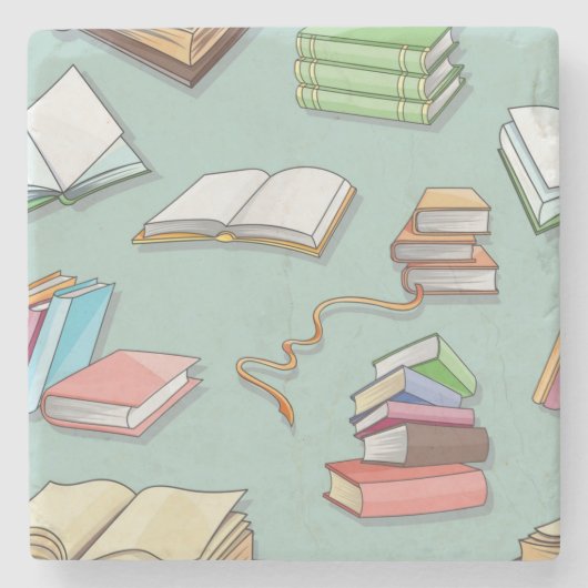 Dessous-de-verre En Pierre Motif de livre (Devant)