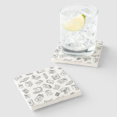 Dessous-de-verre En Pierre Motif de livre (Côté)