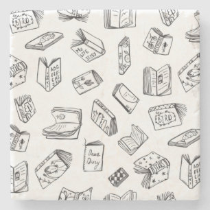 Dessous-de-verre En Pierre Motif de livre