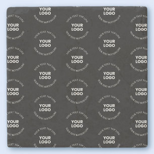 Dessous-de-verre En Pierre Motif de logo et de texte modifiable facile à remp