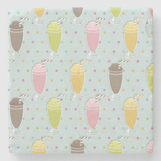 Dessous-de-verre En Pierre Motif de milkshake (Devant)