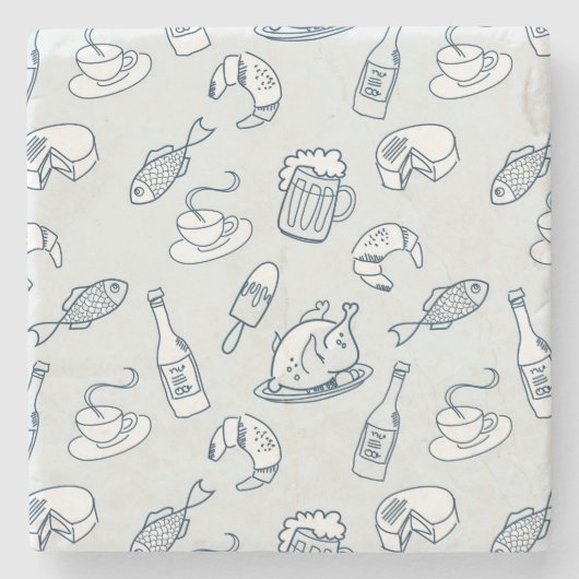 Dessous-de-verre En Pierre Motif de nourriture (Devant)