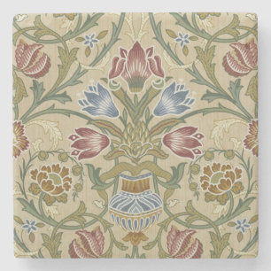 Dessous-de-verre En Pierre Motif de papier peint floral brocart de William Mo