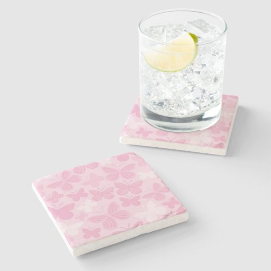 Dessous-de-verre En Pierre Motif de papillon (Côté)