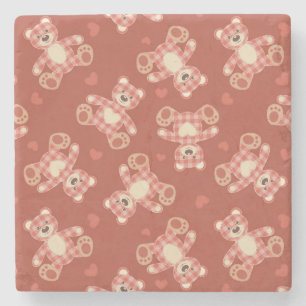 Dessous-de-verre En Pierre motif de patchwork d'ours