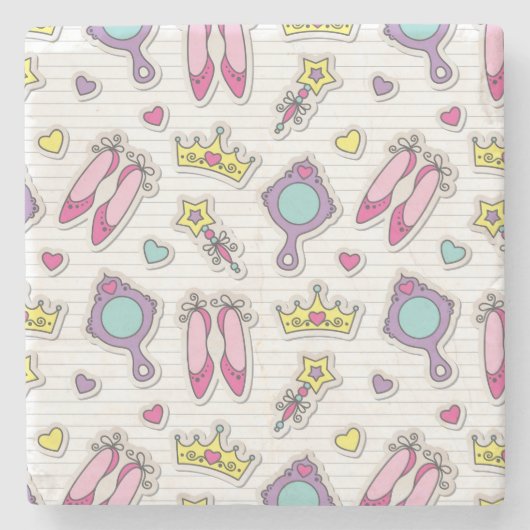 Dessous-de-verre En Pierre motif de princesse de papillon (Devant)