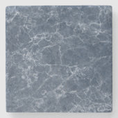 Dessous-de-verre En Pierre Motif de texture en marbre bleu complexe (Devant)