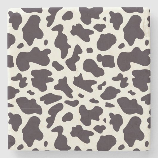 Dessous-de-verre En Pierre Motif de vache noir et blanc Imprimer (Devant)