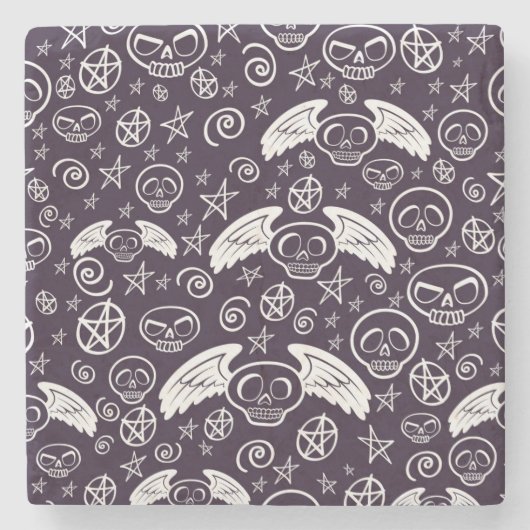 Dessous-de-verre En Pierre Motif de "vaudou" (Devant)