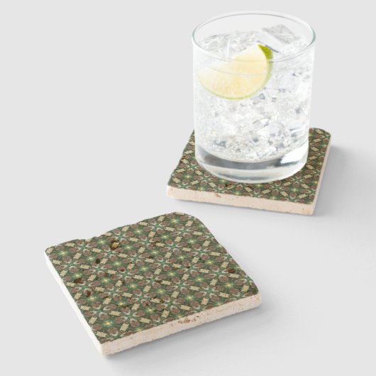 Dessous-de-verre En Pierre Motif des cônes de pin de Noël (Côté)