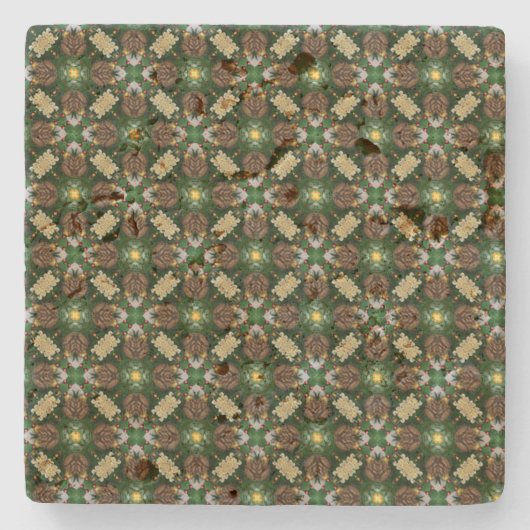 Dessous-de-verre En Pierre Motif des cônes de pin de Noël (Devant)