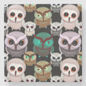Dessous-de-verre En Pierre Motif d'illustrations de la chouette (Devant)