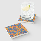 Dessous-de-verre En Pierre Motif d'impression du camouflage bleu orange (Côté)
