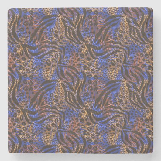 Dessous-de-verre En Pierre Motif d'impression Leopard et Zebra (Devant)