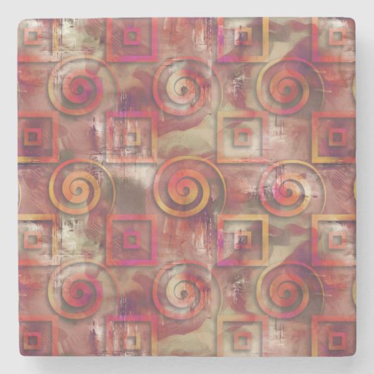 Dessous-de-verre En Pierre Motif d'impression multistyle Numériquement généra (Devant)