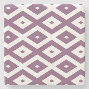 Dessous-de-verre En Pierre Motif en diamant blanc et mauve