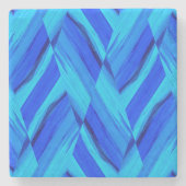 Dessous-de-verre En Pierre Motif en marbre bleu Cobalt complexe (Devant)