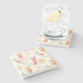 Dessous-de-verre En Pierre Motif esquissé de cocktail (Côté)
