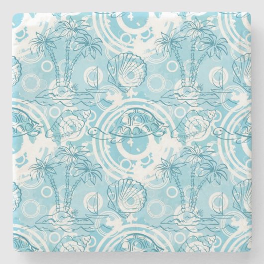 Dessous-de-verre En Pierre motif exotique d'océan (Devant)